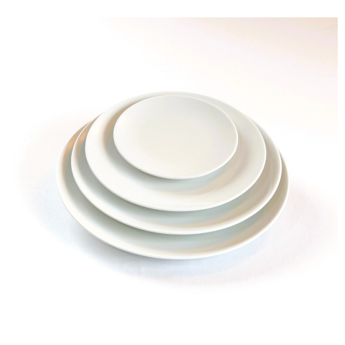 4 Assiettes rondes porcelaine "Astera"28 cm, 25cm, 22cm et 15 cm